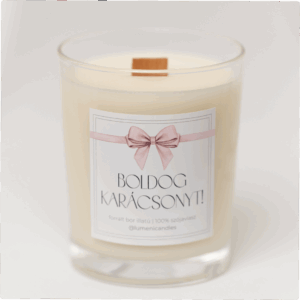 Boldog Karácsonyt! Forralt bor illatú fakanócos gyertya