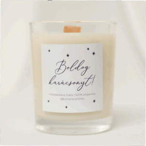 Boldog Karácsonyt! Mézes illatú fa kanócos gyertya