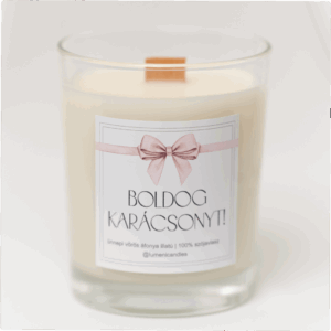 Boldog Karácsonyt! Vörös áfonyás fakanócos gyertya